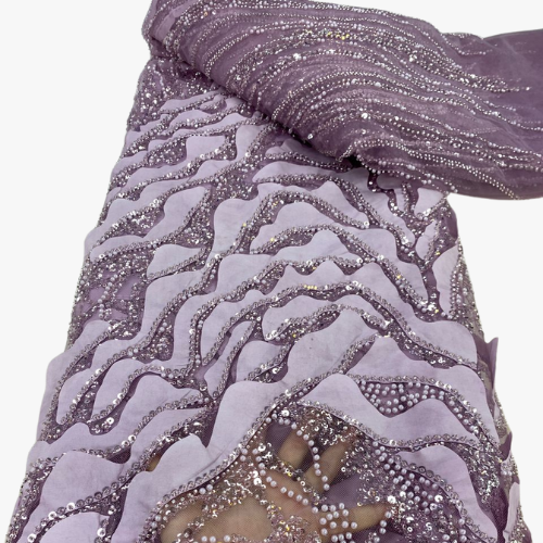 Tissu perlé Couleur Champagne 5 yards